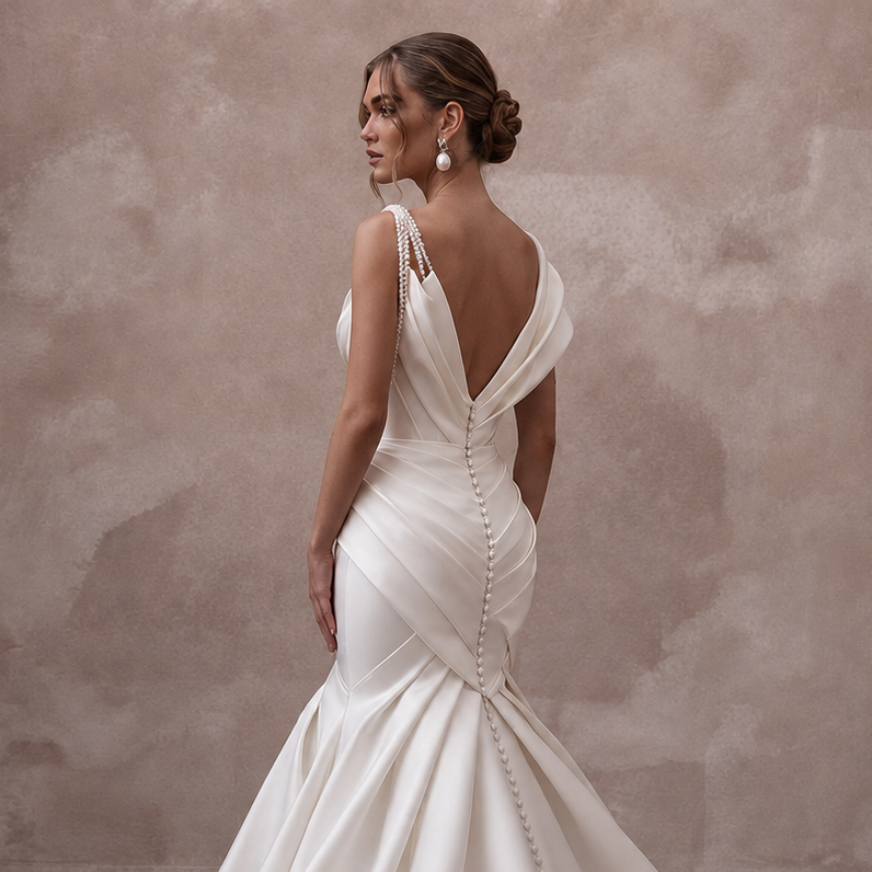 Stretch Mikado Wedding Dresses with Sculpted Silhouettes