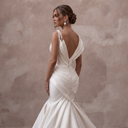 Stretch Mikado Wedding Dresses with Sculpted Silhouettes
