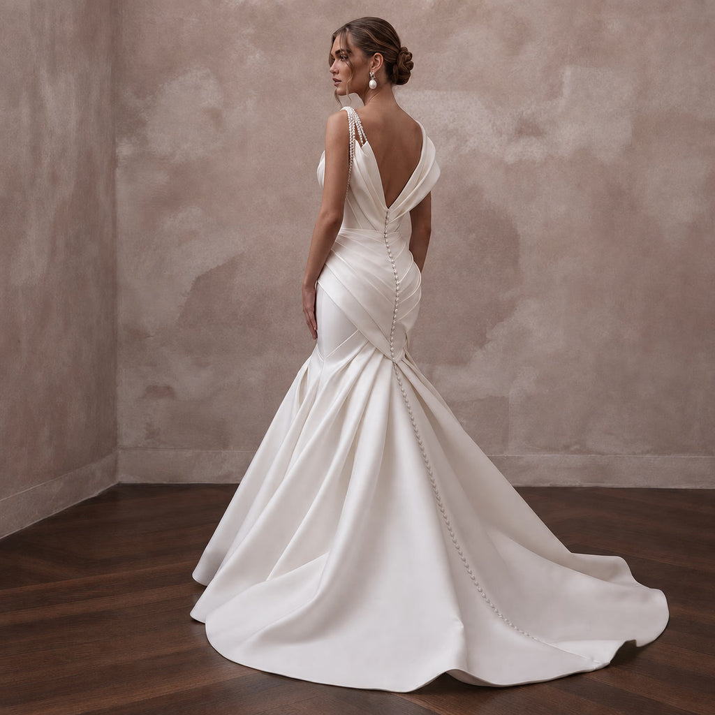 Stretch Mikado Wedding Dresses with Sculpted Silhouettes - Apparel & Accessories > Clothing > Wedding & Bridal Party Dresses > Wedding Dresses - Mignonette