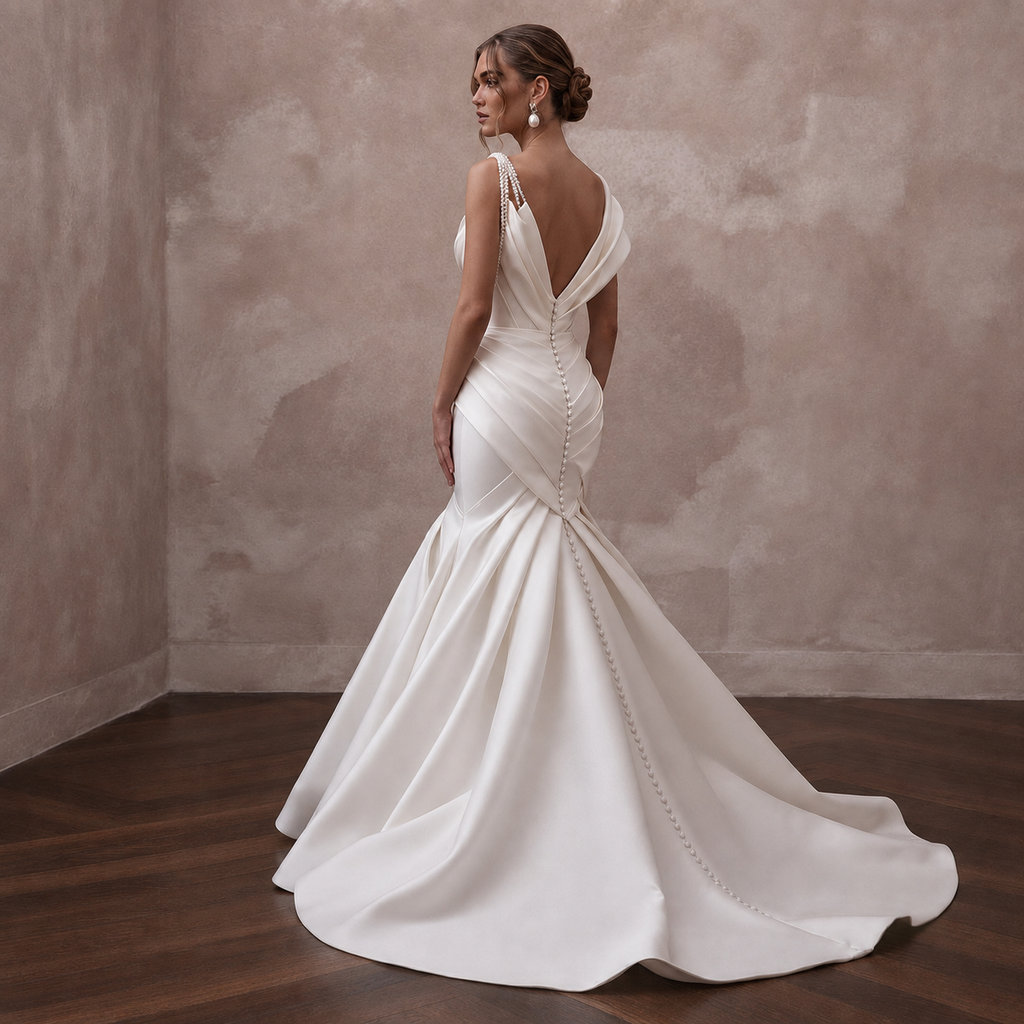 Stretch Mikado Wedding Dresses with Sculpted Silhouettes