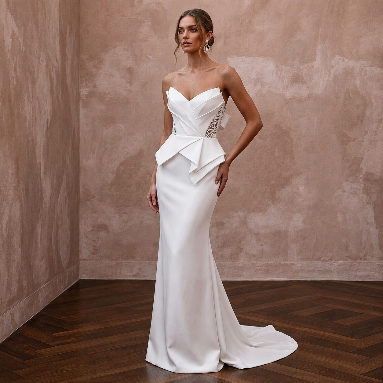 Stretch Satin Wedding Dresses with Sculpted Silhouettes