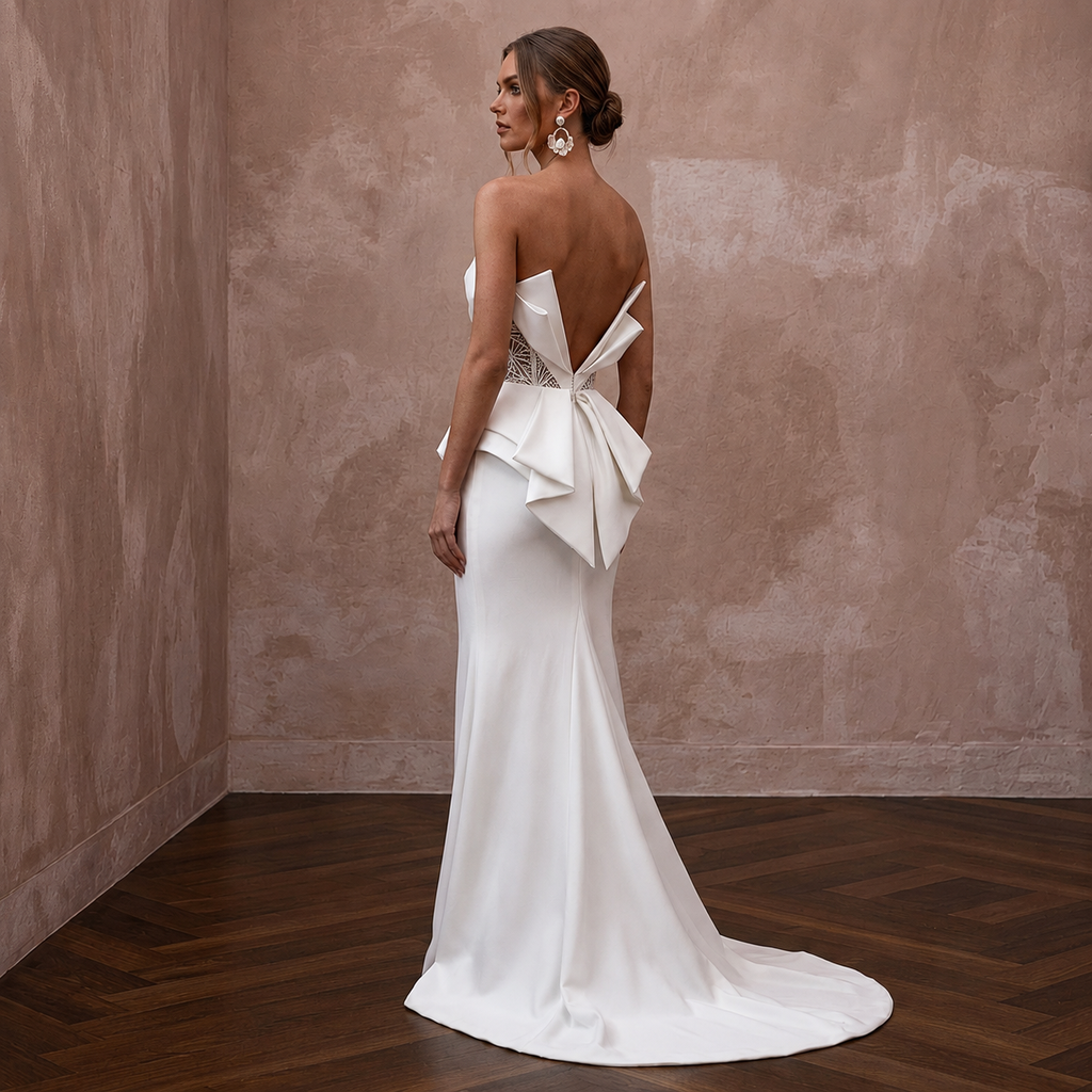 Stretch Satin Wedding Dresses with Sculpted Silhouettes