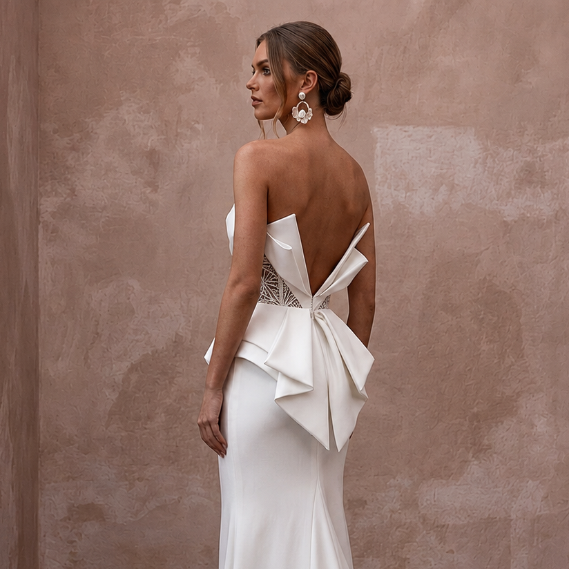 Stretch Satin Wedding Dresses with Sculpted Silhouettes