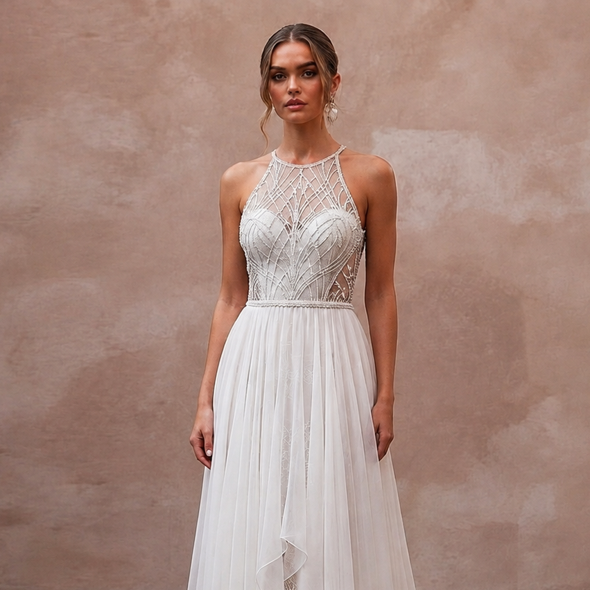 Summer Wedding Dresses with Breathable Chiffon Fabrics