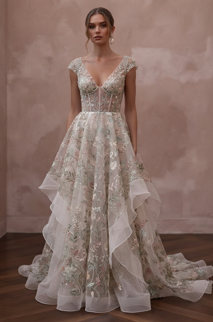 Summer Wedding Dresses with Breathable Organza Fabrics Main image
