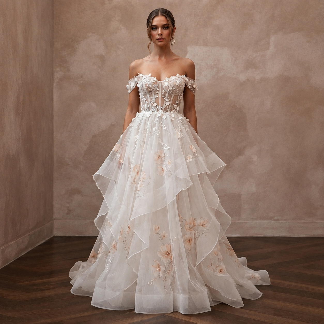 Summer Wedding Dresses with Breathable Organza Layers Main image