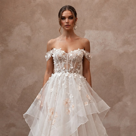 Summer Wedding Dresses with Breathable Organza Layers - Apparel & Accessories > Clothing > Wedding & Bridal Party Dresses > Wedding Dresses - Mignonette