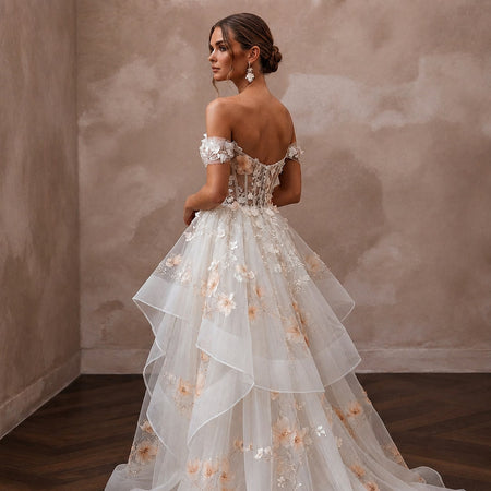 Summer Wedding Dresses with Breathable Organza Layers - Apparel & Accessories > Clothing > Wedding & Bridal Party Dresses > Wedding Dresses - Mignonette