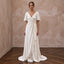 Sustainable Ivory Bamboo Silk Wrap Dress for Eco-Friendly Elopement