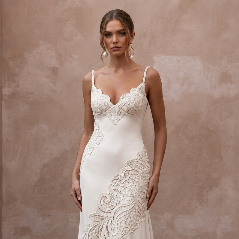 Sustainable Wedding Dresses with Organic Cotton Lace - Apparel & Accessories > Clothing > Wedding & Bridal Party Dresses > Wedding Dresses - Mignonette Bridal