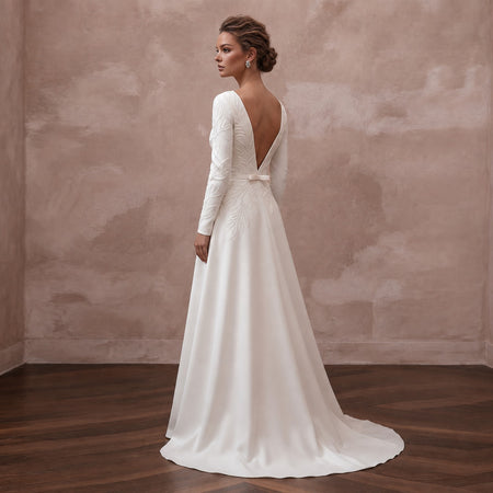 Sustainable Wedding Dresses with Recycled Satin Materials - Apparel & Accessories > Clothing > Wedding & Bridal Party Dresses > Wedding Dresses - Mignonette