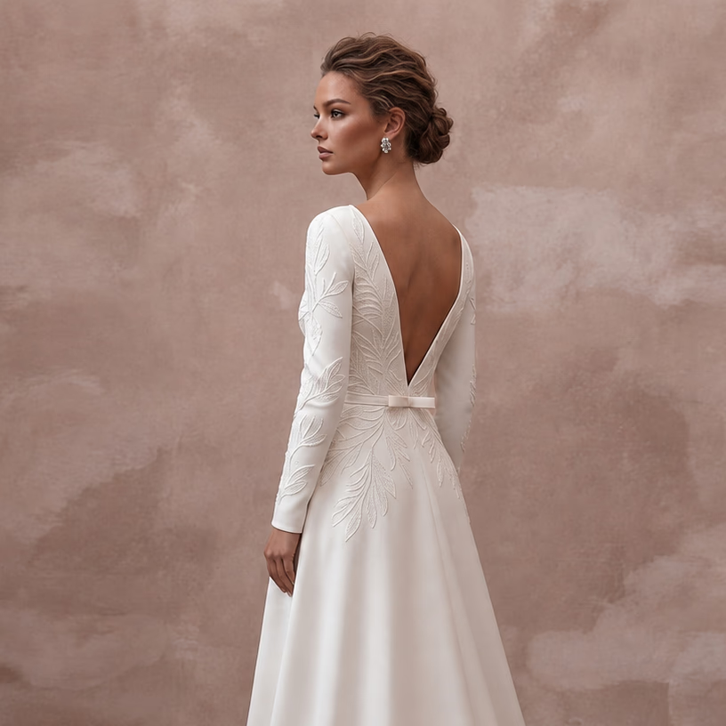 Sustainable Wedding Dresses with Recycled Satin Materials - Apparel & Accessories > Clothing > Wedding & Bridal Party Dresses > Wedding Dresses - Mignonette