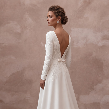 Sustainable Wedding Dresses with Recycled Satin Materials - Apparel & Accessories > Clothing > Wedding & Bridal Party Dresses > Wedding Dresses - Mignonette