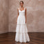 Sustainable White Organic Cotton Tiered Dress for Backyard Vow Renewal