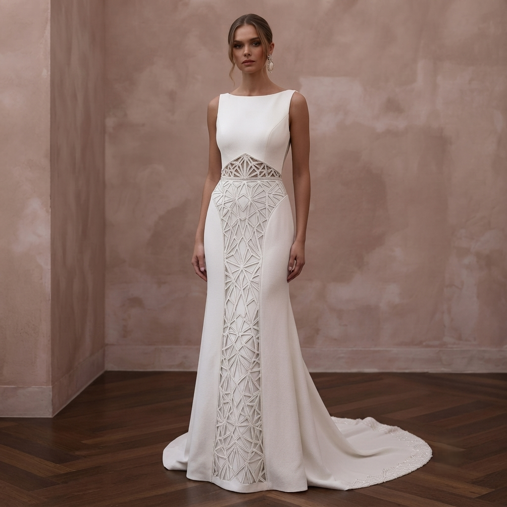 Sweep Train Wedding Dresses with Contemporary Simplicity