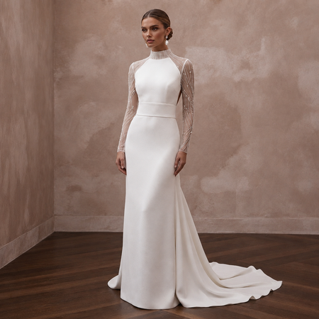 Sweep Train Wedding Dresses with Contemporary Simplicity