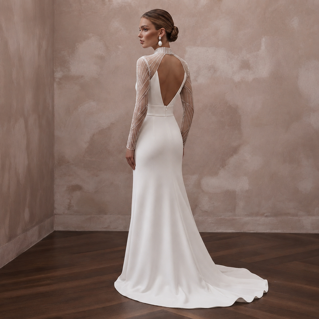 Sweep Train Wedding Dresses with Contemporary Simplicity