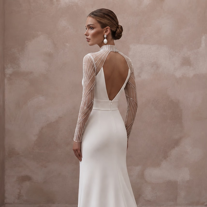 Sweep Train Wedding Dresses with Contemporary Simplicity - Apparel & Accessories > Clothing > Wedding & Bridal Party Dresses > Wedding Dresses - Mignonette Bridal