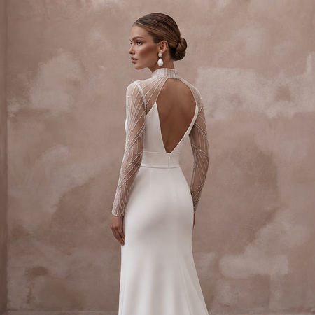 Sweep Train Wedding Dresses with Contemporary Simplicity - Apparel & Accessories > Clothing > Wedding & Bridal Party Dresses > Wedding Dresses - Mignonette Bridal