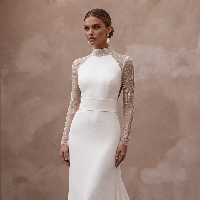 Sweep Train Wedding Dresses with Contemporary Simplicity - Apparel & Accessories > Clothing > Wedding & Bridal Party Dresses > Wedding Dresses - Mignonette Bridal