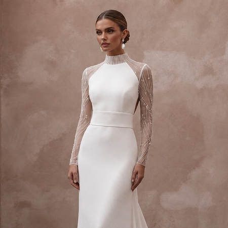 Sweep Train Wedding Dresses with Contemporary Simplicity - Apparel & Accessories > Clothing > Wedding & Bridal Party Dresses > Wedding Dresses - Mignonette Bridal