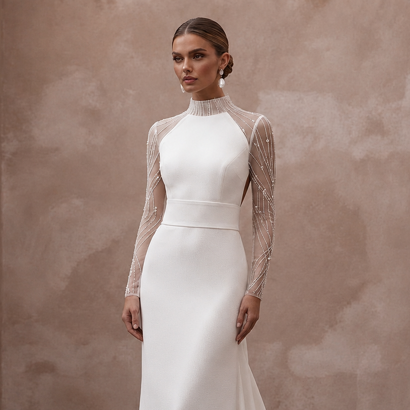 Sweep Train Wedding Dresses with Contemporary Simplicity