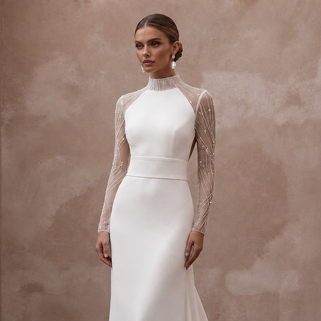 Sweep Train Wedding Dresses with Contemporary Simplicity