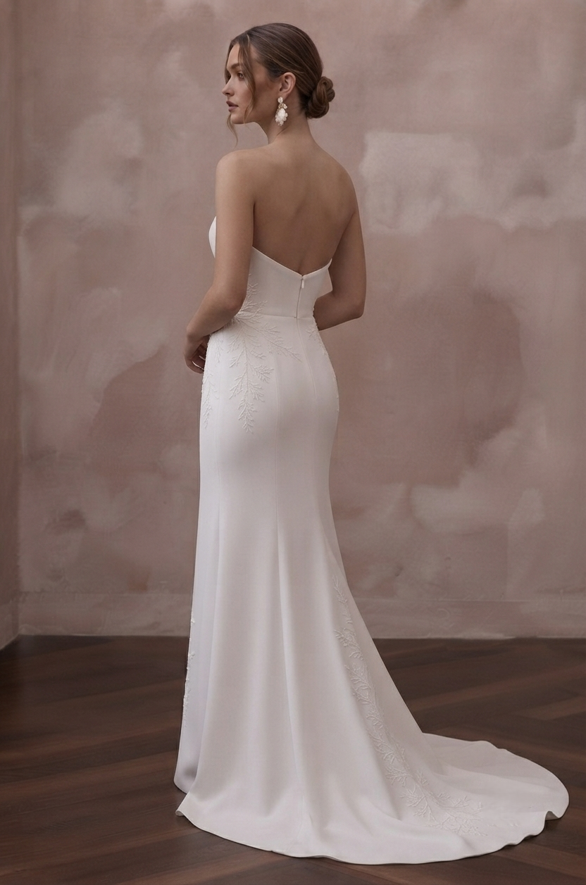 Sweep Train Wedding Dresses with Elegant Simplicity