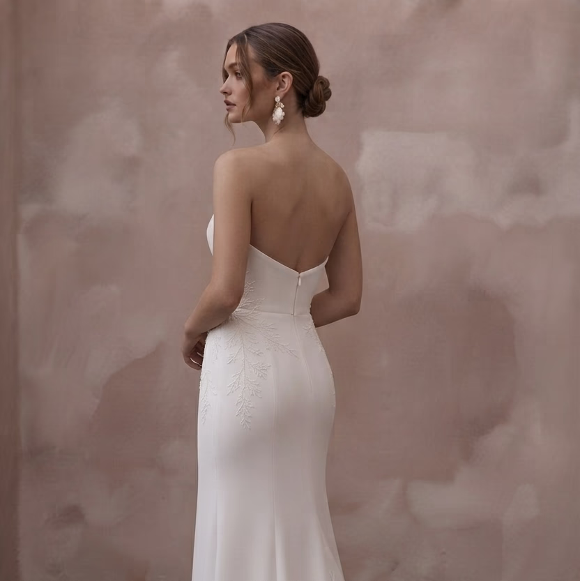 Sweep Train Wedding Dresses with Elegant Simplicity - Apparel & Accessories > Clothing > Wedding & Bridal Party Dresses > Wedding Dresses - Mignonette