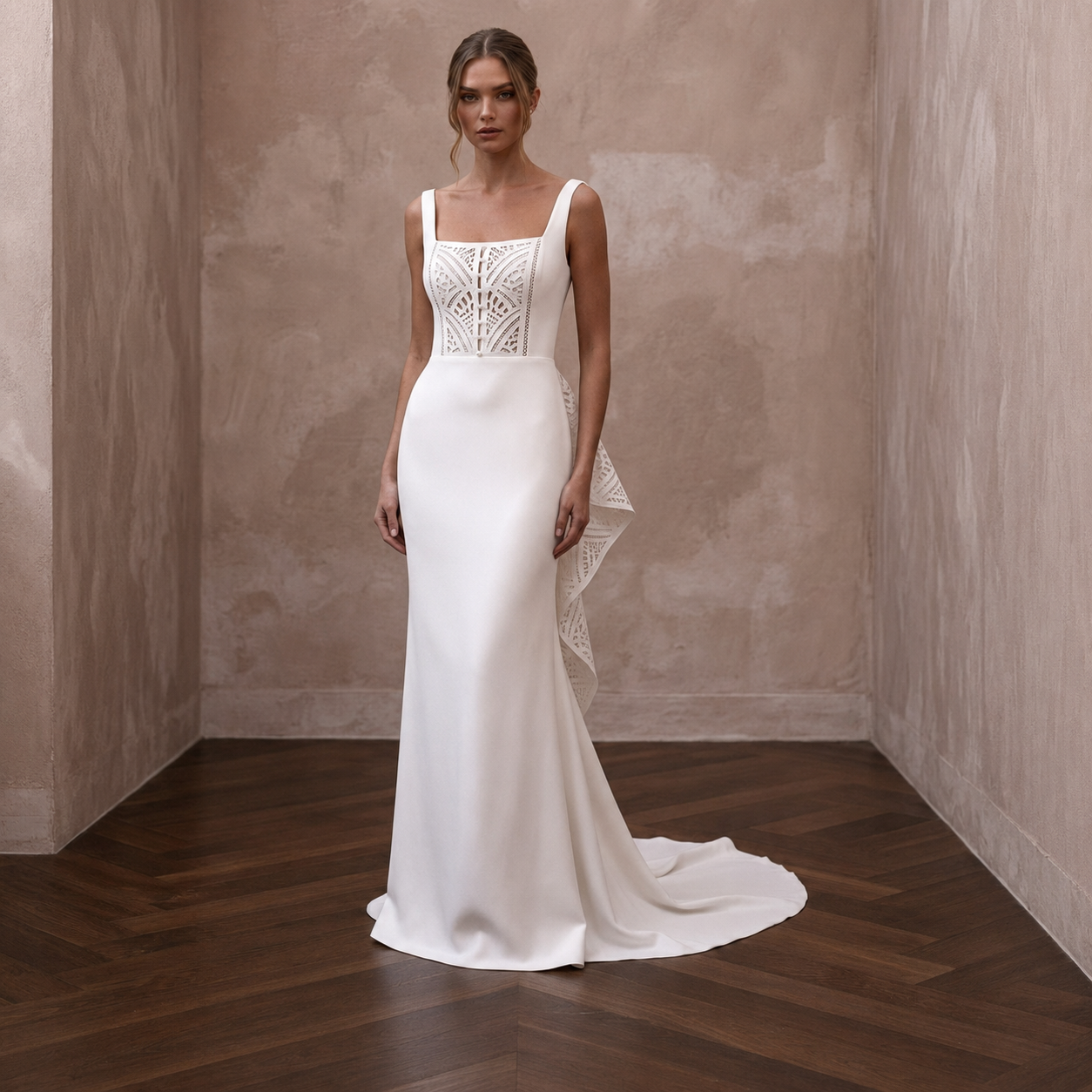 Sweep Train Wedding Dresses with Minimalist Finish Main image