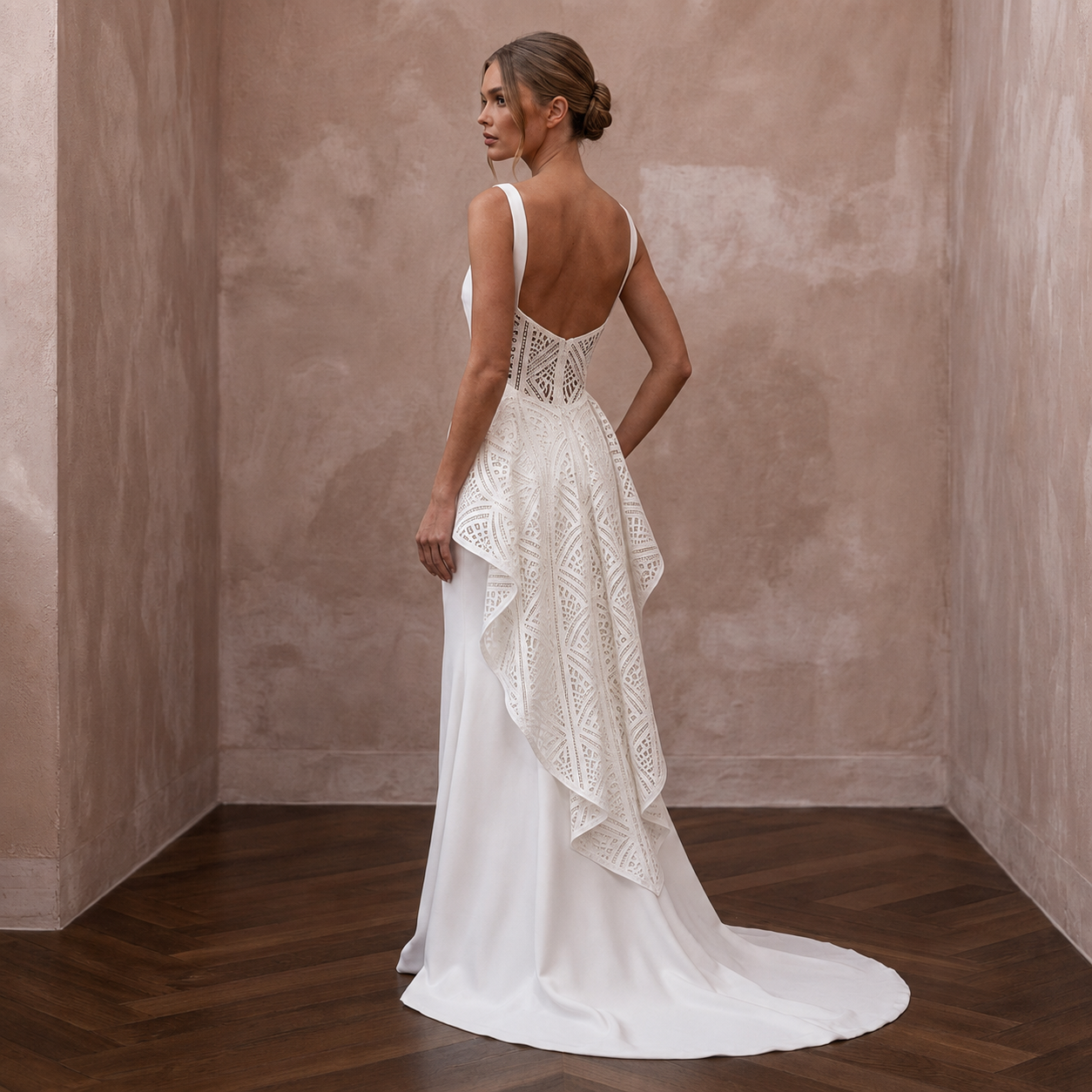 Sweep Train Wedding Dresses with Minimalist Finish