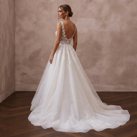 Sweetheart Lace Wedding Dress with A - Line Silhouette - Apparel & Accessories > Clothing > Wedding & Bridal Party Dresses > Wedding Dresses - Mignonette Bridal