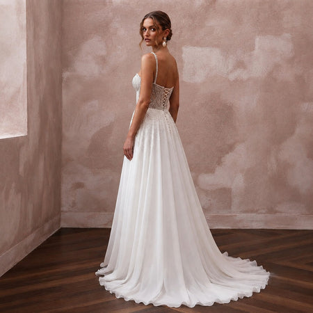 Sweetheart Neck Wedding Dresses with Delicate Beading - Apparel & Accessories > Clothing > Wedding & Bridal Party Dresses > Wedding Dresses - Mignonette Bridal