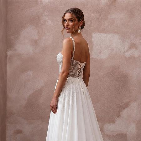 Sweetheart Neck Wedding Dresses with Delicate Beading