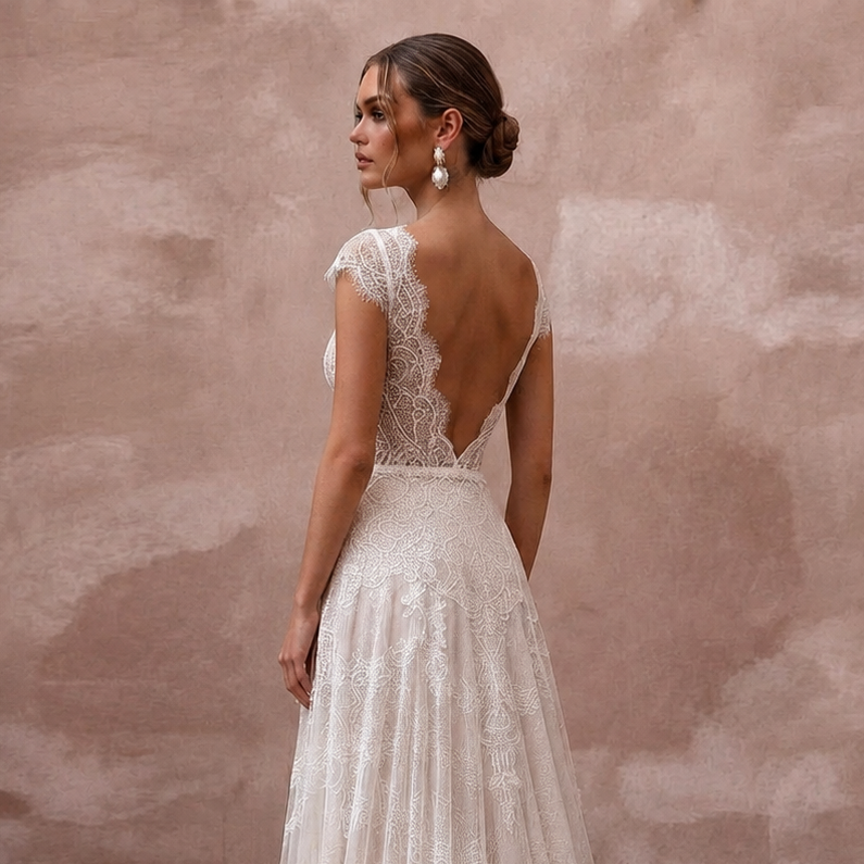 Sweetheart Neck Wedding Dresses with Delicate Lace Trim