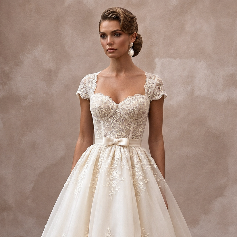 Tea-Length Wedding Dresses with Retro Bridal Style