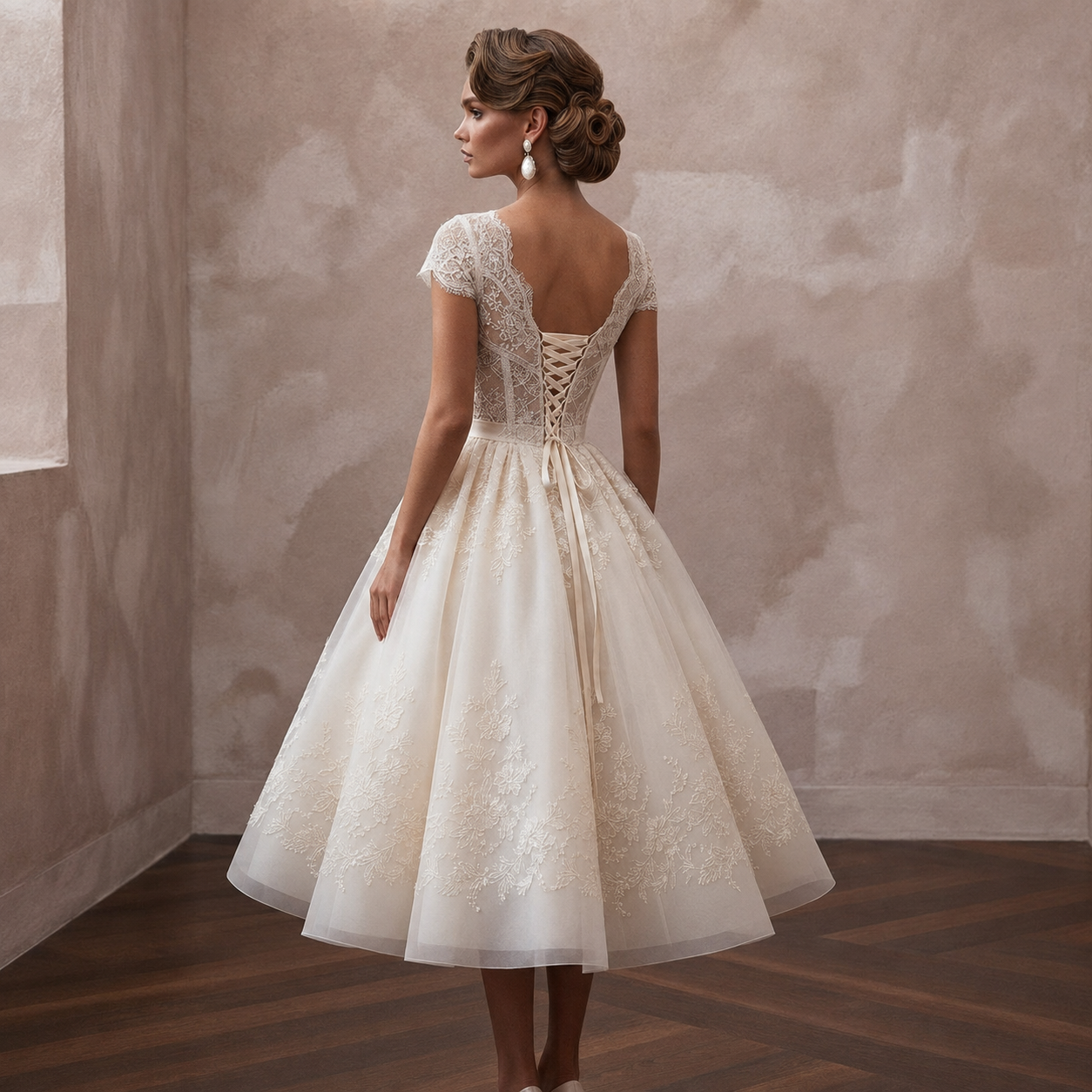 Tea-Length Wedding Dresses with Retro Bridal Style
