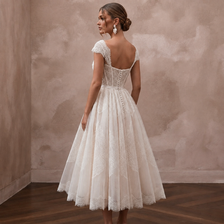 Tea-Length Wedding Dresses with Vintage Bridal Charm