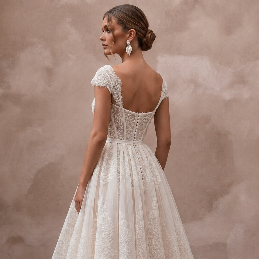Tea-Length Wedding Dresses with Vintage Bridal Charm