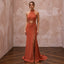 Terracotta Matte Crepe Cut-Out Waist Halter Evening Dress