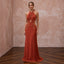 Terracotta Matte Crepe Cut-Out Waist Halter Evening Dress