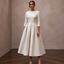 Textured Off-White Brocade Tea-Length for Winter Rehearsal