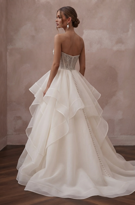 Tiered Organza Wedding Dresses with Dramatic Volume