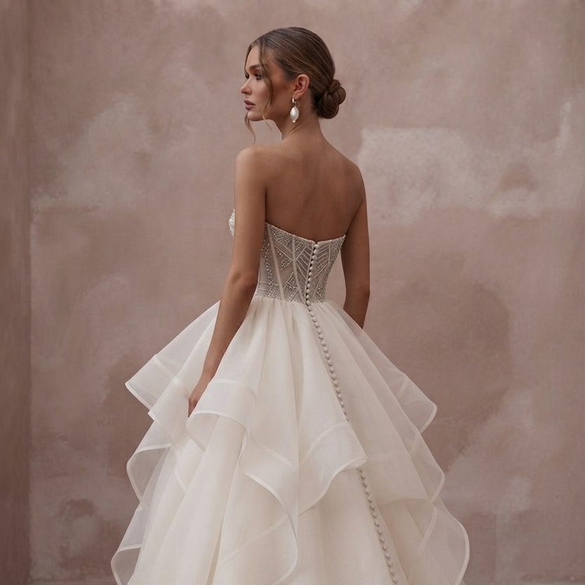 Tiered Organza Wedding Dresses with Dramatic Volume