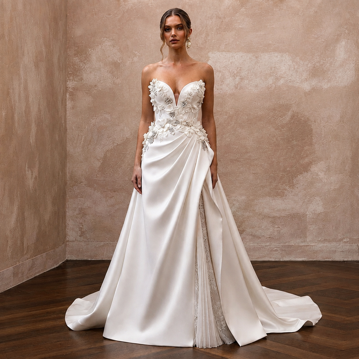 Timeless Bridal Gowns with Romantic Satin Draping Main image