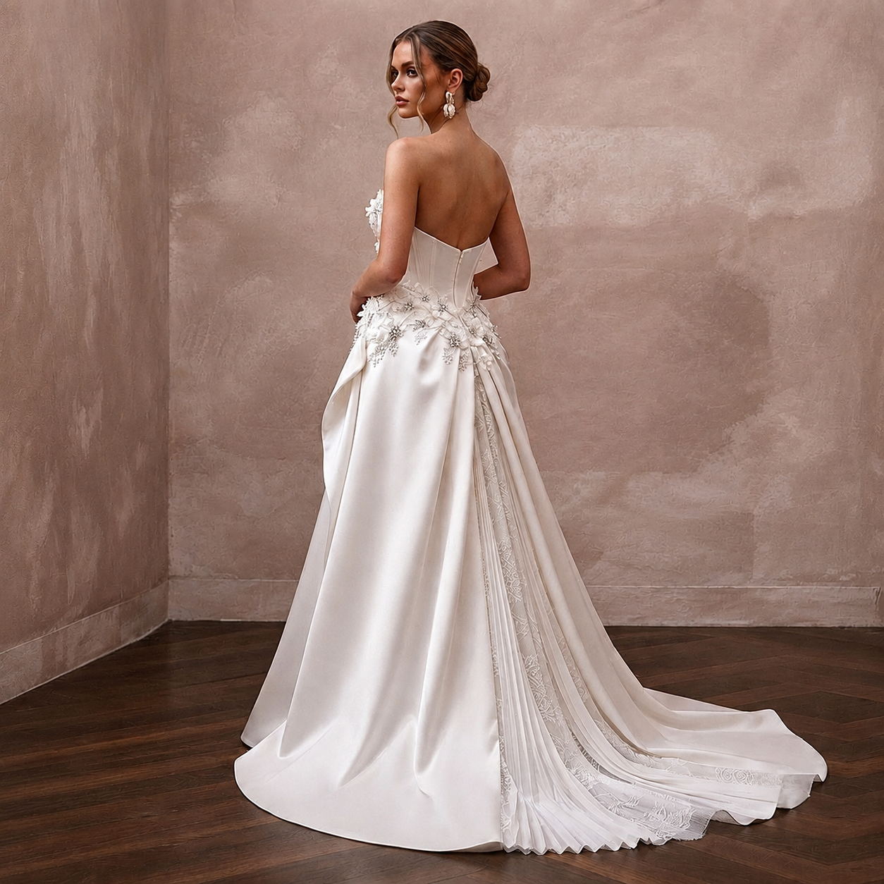 Timeless Bridal Gowns with Romantic Satin Draping Secondary image