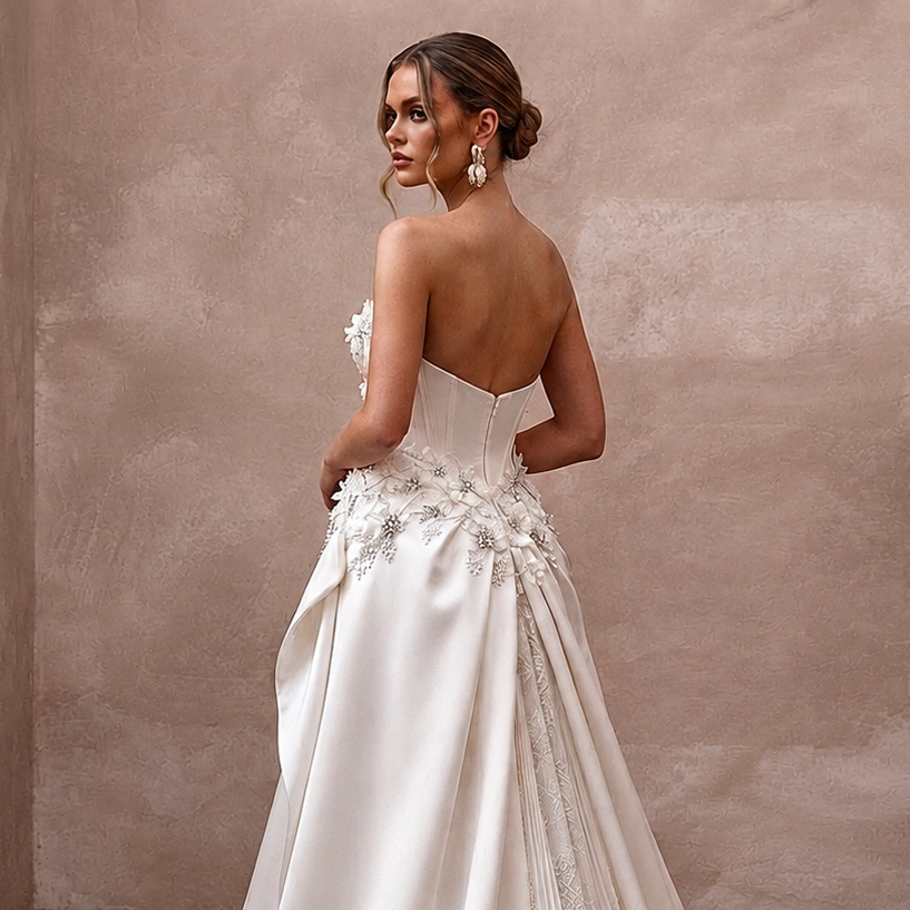 Timeless Bridal Gowns with Romantic Satin Draping