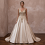 Timeless Champagne Mikado A-Line Bridal Gown for Vow Renewal