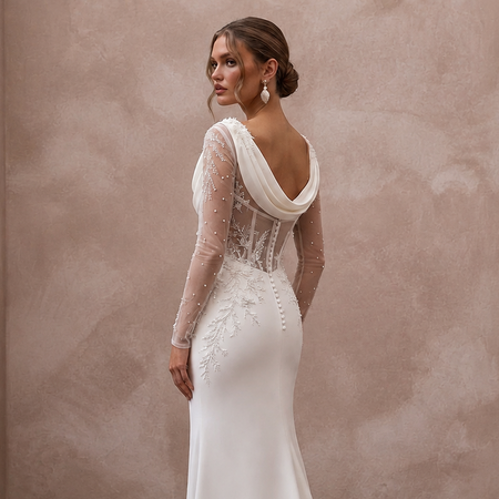 Timeless Cream Jersey Sheath Dress for Surprise Proposal Party