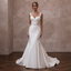 Timeless Diamond White Satin Fit-and-Flare Bridal Gown for Church Elopement